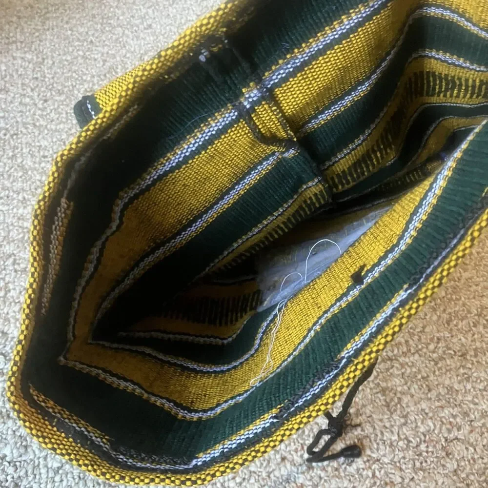 Green Bay Packers Mexican Blanket Backpack Green Gold Embroidered Football Love